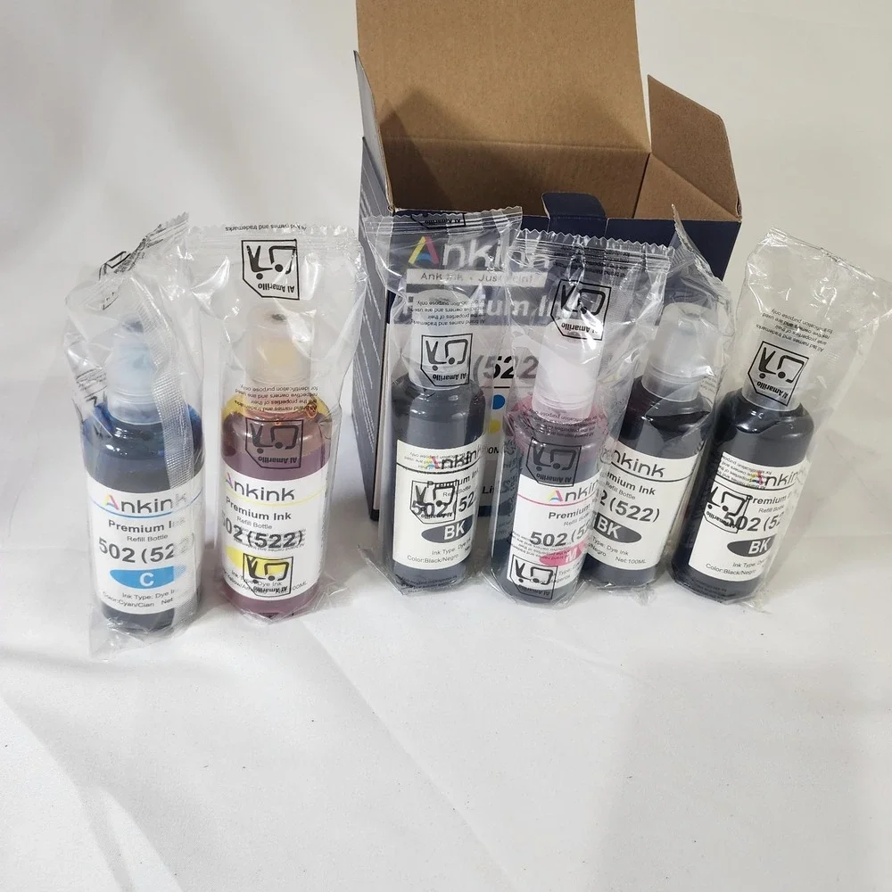 Ankink 502 (522) INK Refill Bottle 6‎ Packs Exp 09/2027